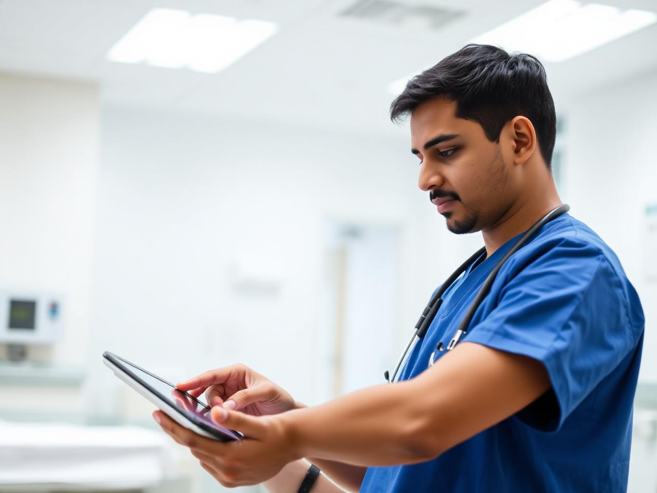 Doctor using SurgyLearn on a tablet