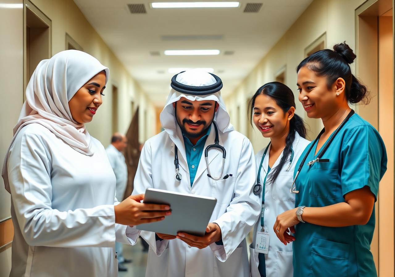 GCC hospital staff team learning together