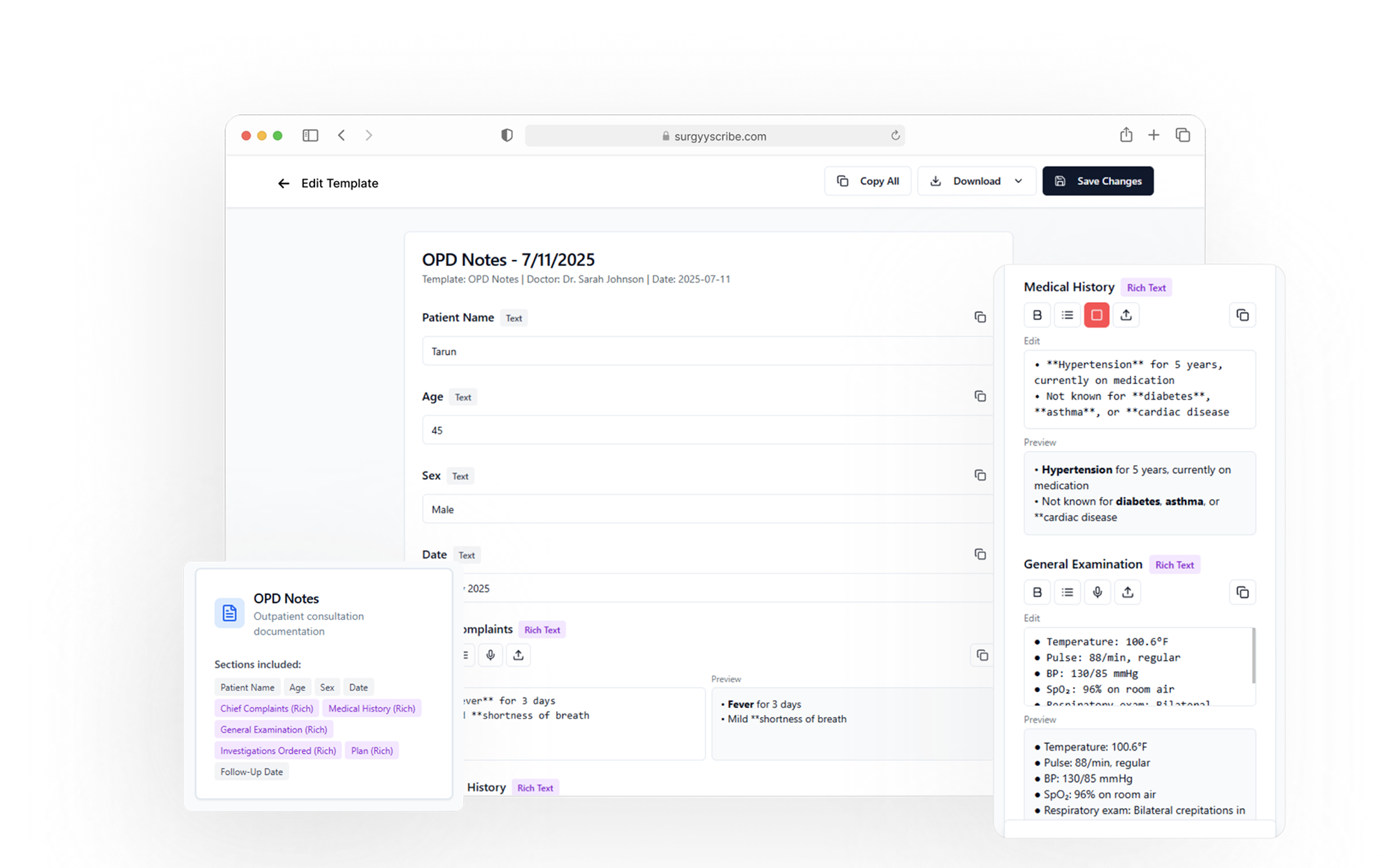 SurgyScribe interface