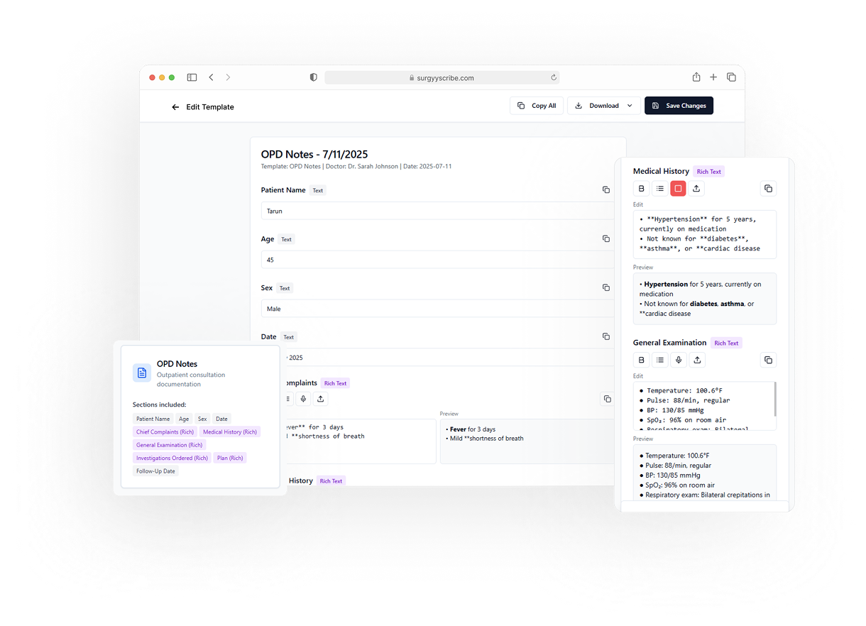 SurgyScribe interface