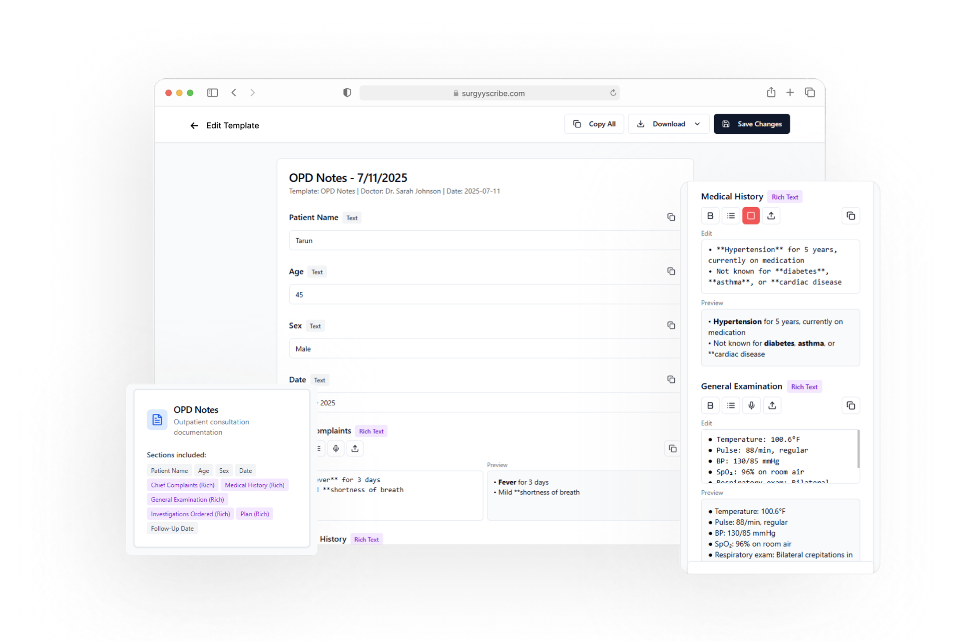 SurgyScribe interface