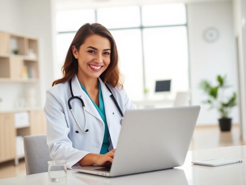Doctor at laptop