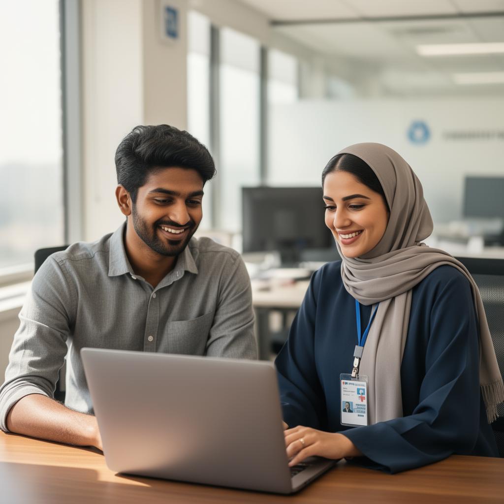 Hospital data analyst and operations director reviewing analytics together